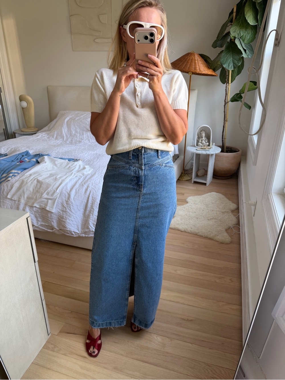 Denim Mango Maxi Skirt Size XS
